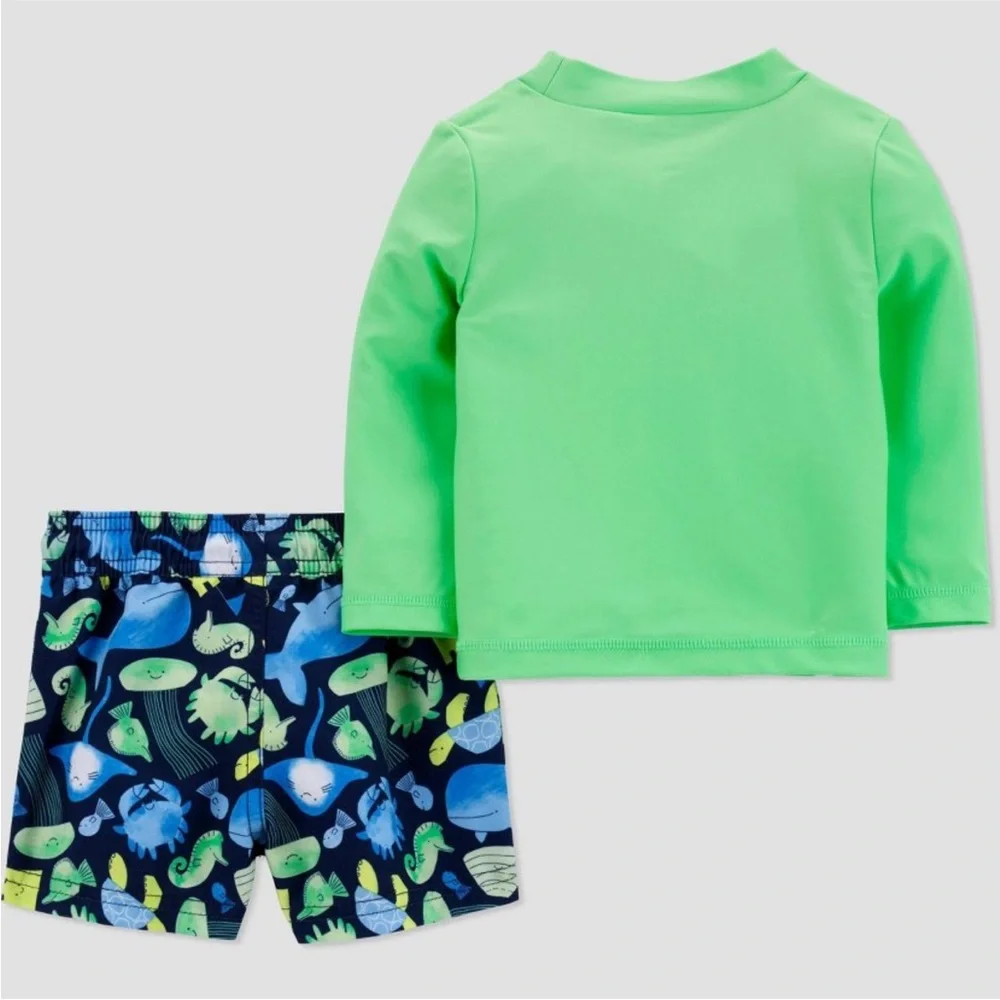 Carter's Just One You Baby Boys Long Sleeve Sealife Rash Guard Set